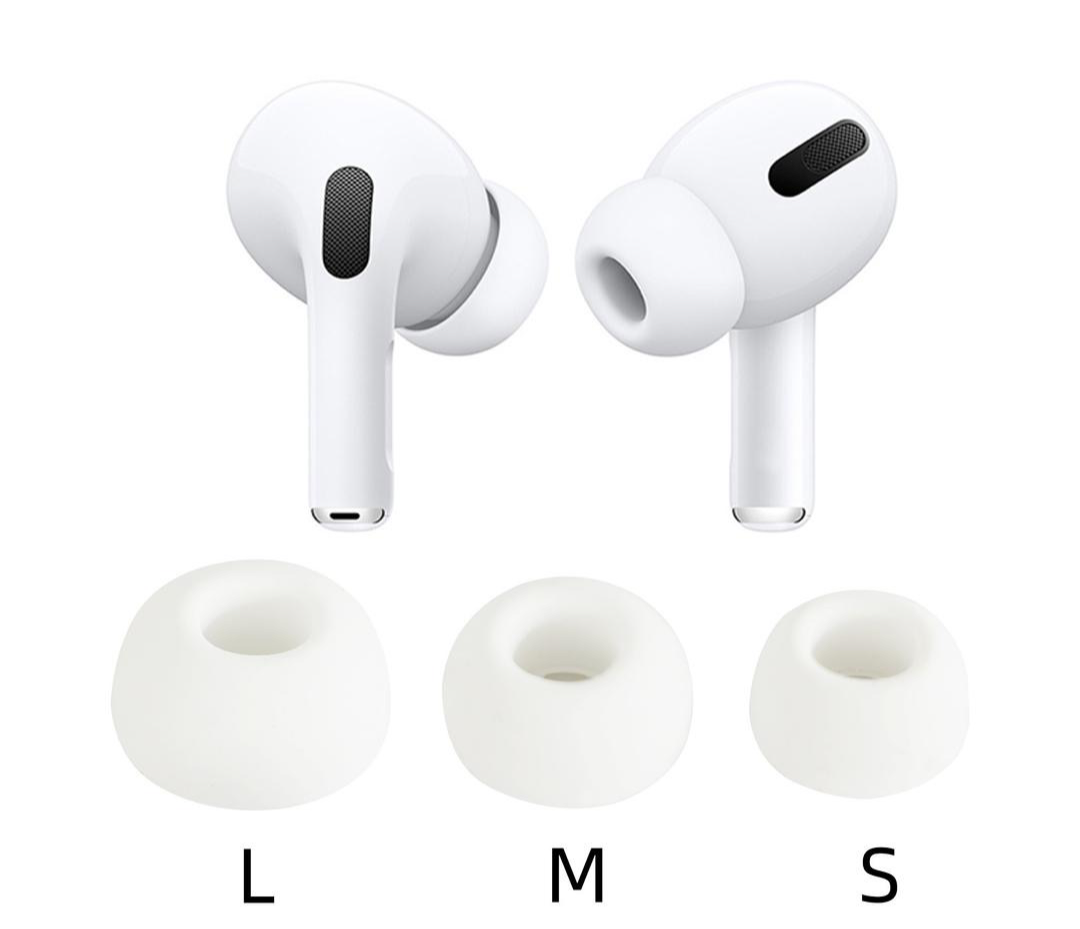 Ear pads for AirPods PRO / PRO 2, ear caps earplugs 3 pairs S/M/L white